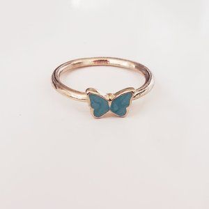 Turquoise Butterfly Gold Ring